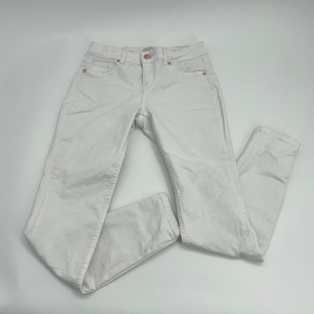 TED BAKER Women's Jeans Size 26 White Mid Rise Fitted Skinny Ankle Length